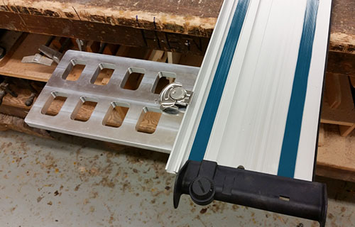 A later prototype, made from aluminum tooling plate.
