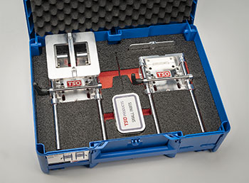 StaySquare Guide Rail System packed in a TSO Blue Systainer3 M 137 with Kaizen foam inserts