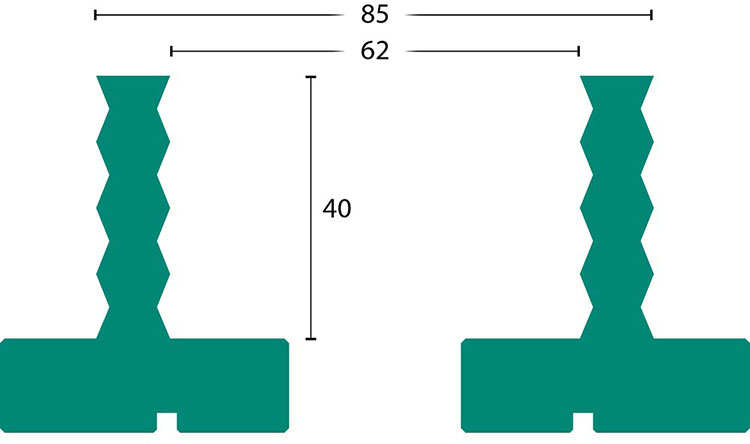 Dimension drawing for Axminster Deep Grip Jaws (114mm)