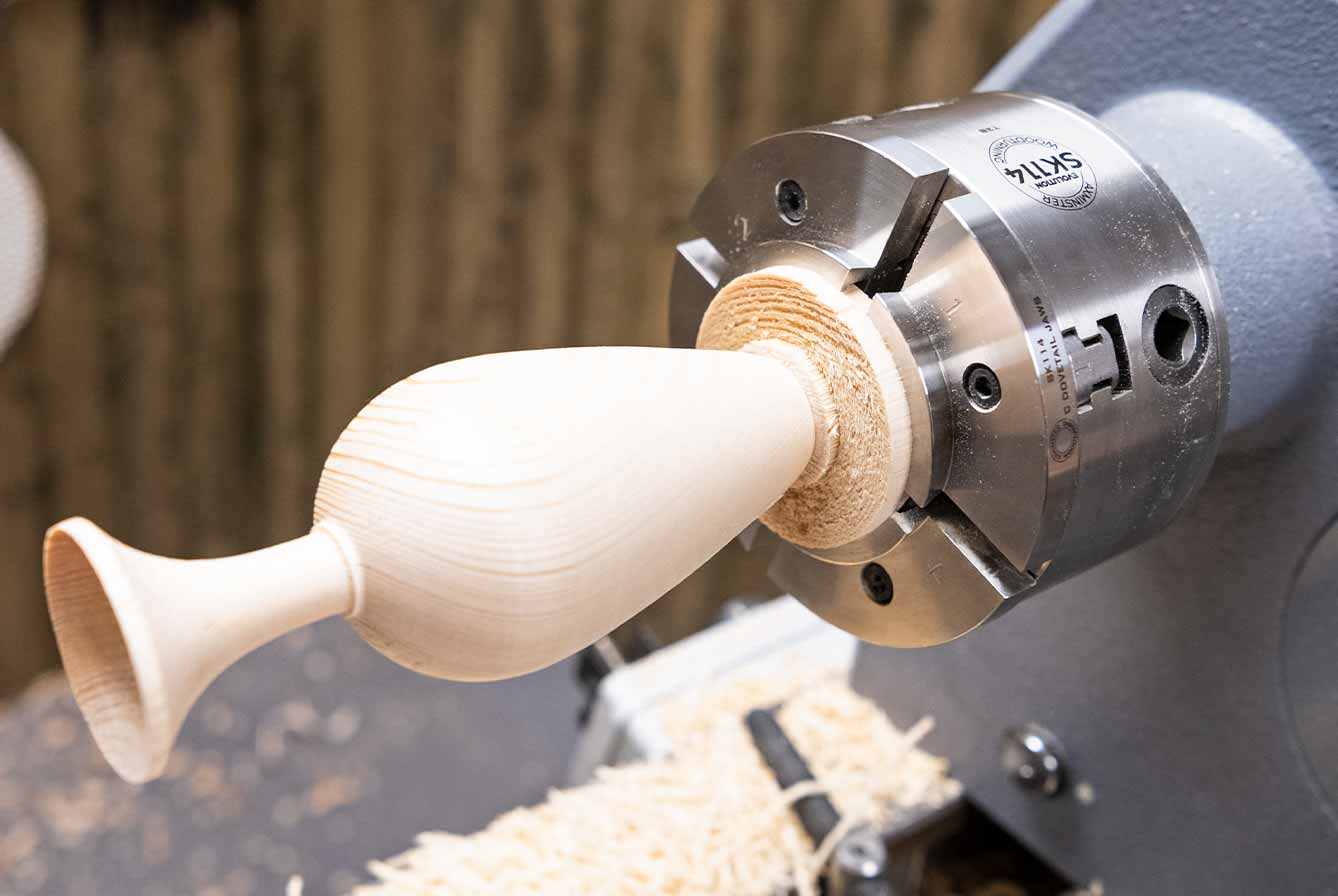 Evolution SK114 in use on the lathe