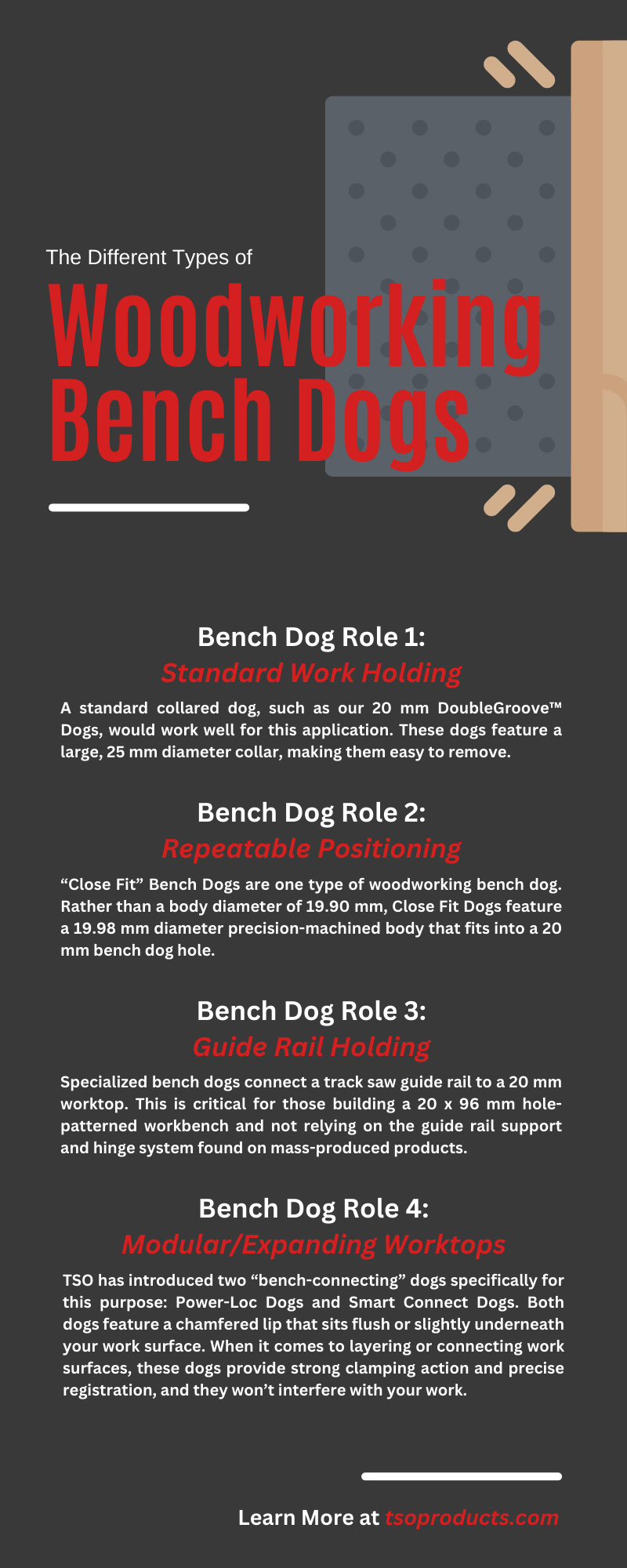 The Different Types of Woodworking Bench Dogs